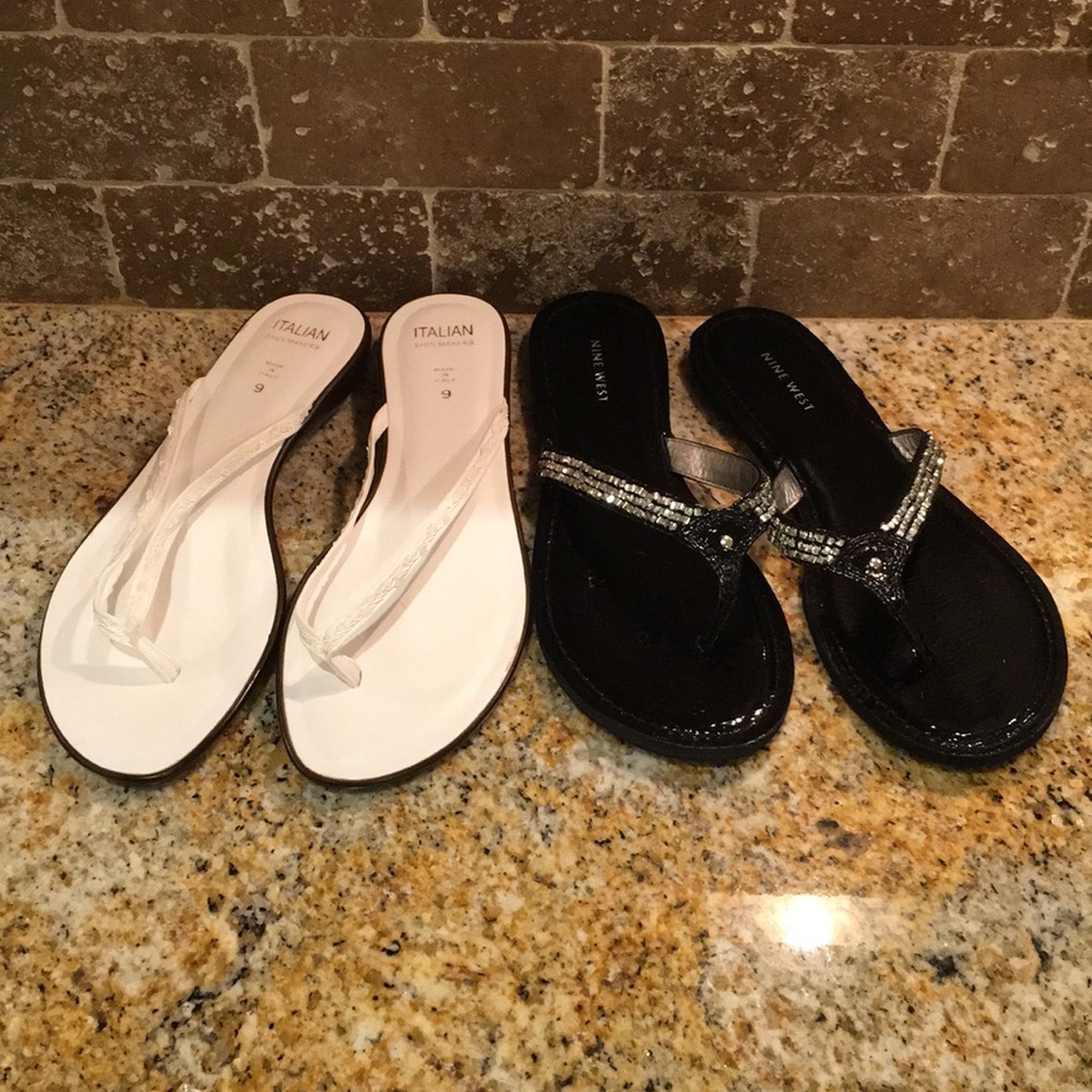 New Two Pairs of Dress Flip Flops